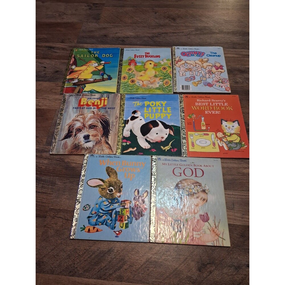 Little Golden Book Lot - Scrapping Crafting Condition Benji Poky Quints